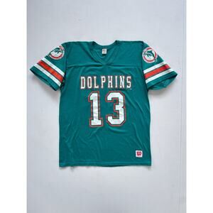Vtg 90's Wilson NFL Miami Dolphins 13 Jersey T-Shirt Dan Marino Size Adult M/L